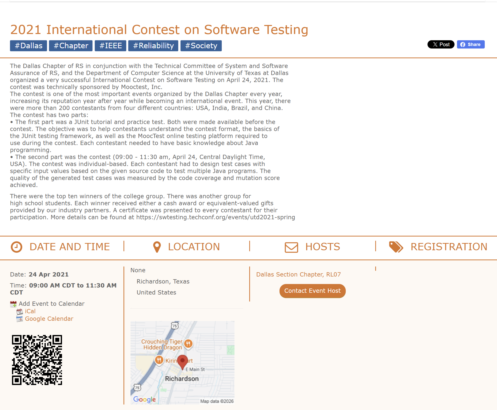 2021 International Contest on Software Testing event