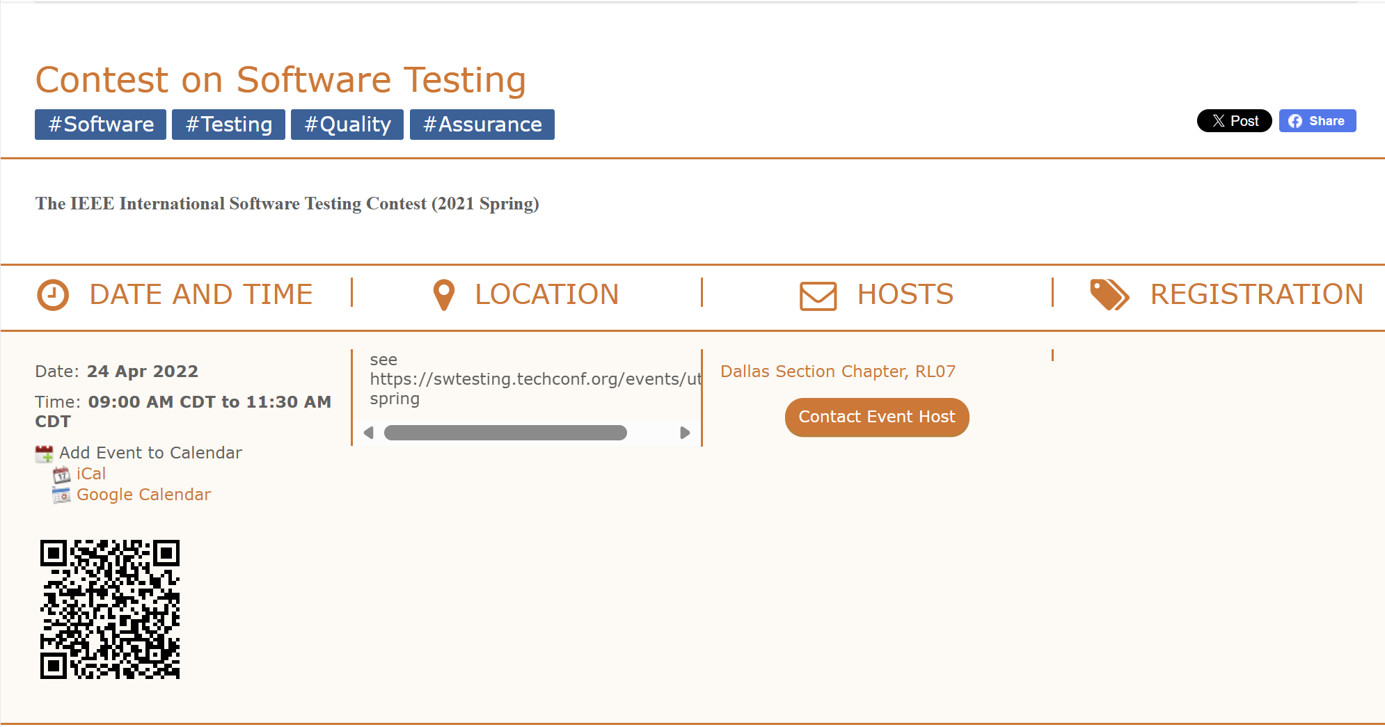Contest on Software Testing event