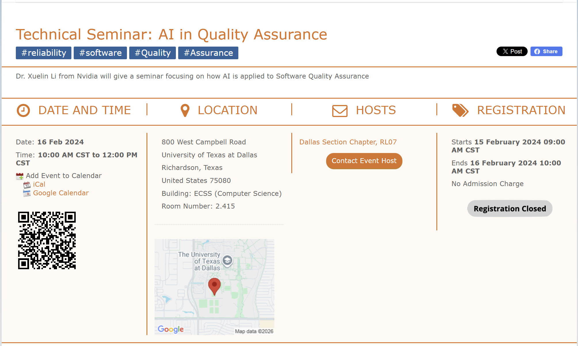 Technical Seminar AI in Quality Assurance event