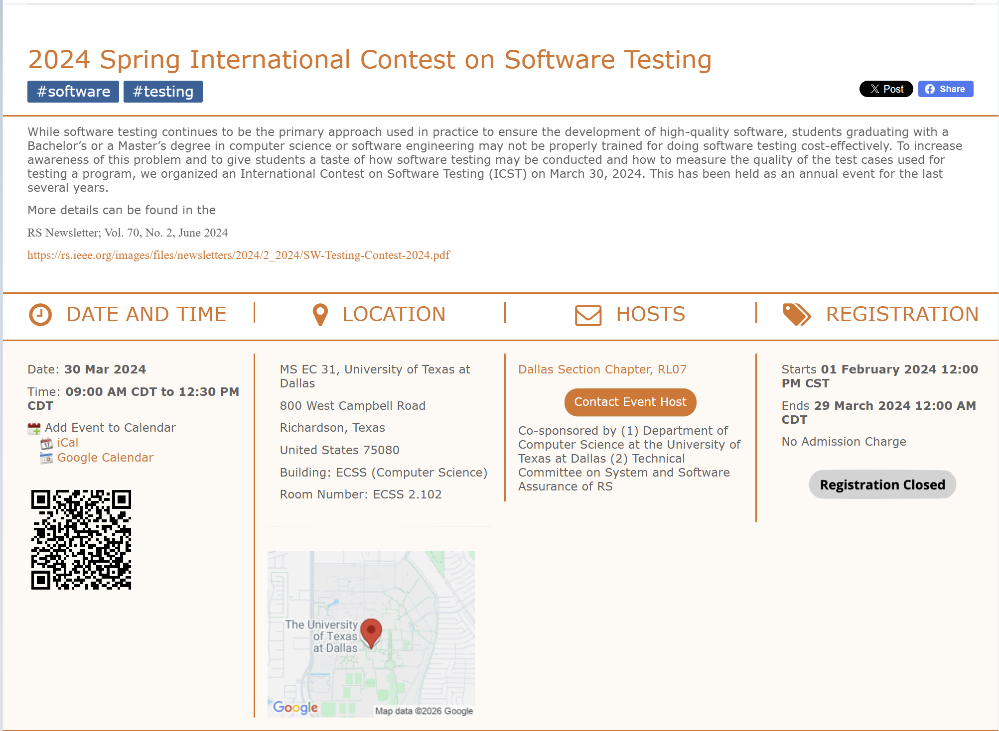 2024 Spring International Contest on Software Testing event