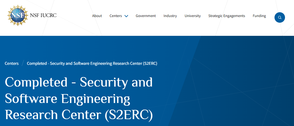 NSF I/UCRC S2ERC webpage